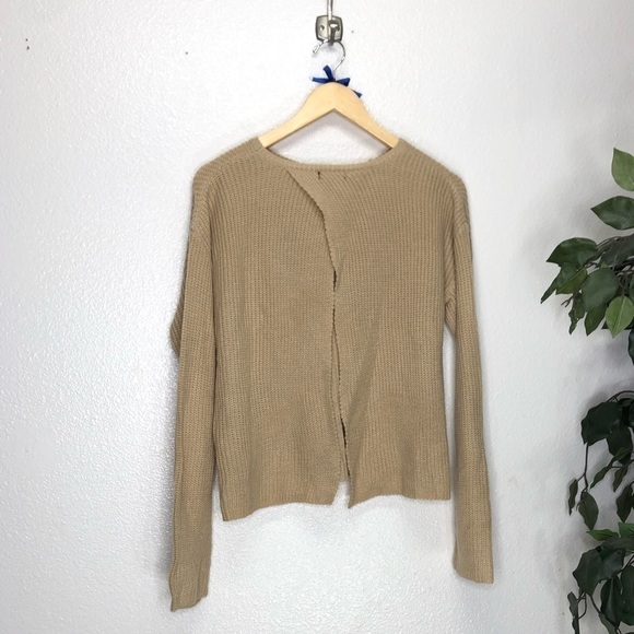 Nasty Gal Tan Cropped Open Back Sweater - Picture 6 of 6